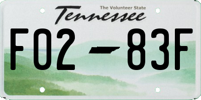TN license plate F0283F