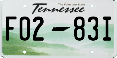 TN license plate F0283I