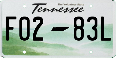 TN license plate F0283L