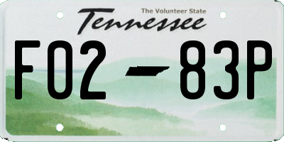 TN license plate F0283P