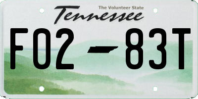 TN license plate F0283T