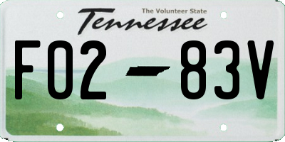 TN license plate F0283V