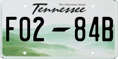 TN license plate F0284B