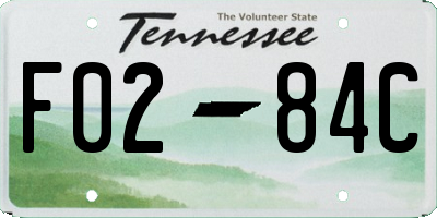 TN license plate F0284C