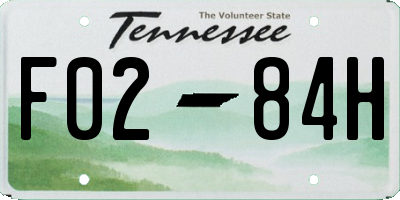 TN license plate F0284H