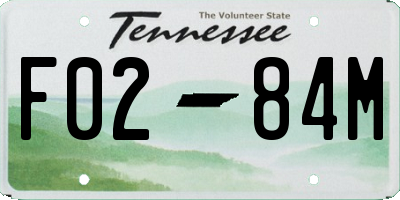 TN license plate F0284M