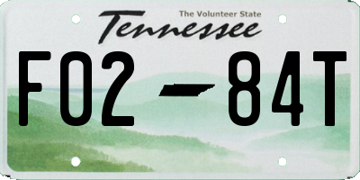 TN license plate F0284T
