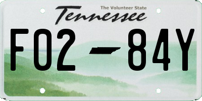 TN license plate F0284Y