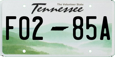 TN license plate F0285A