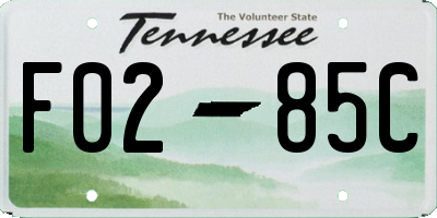 TN license plate F0285C