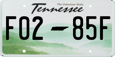 TN license plate F0285F