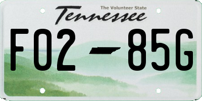 TN license plate F0285G