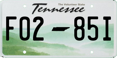TN license plate F0285I