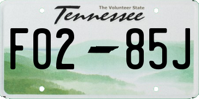 TN license plate F0285J