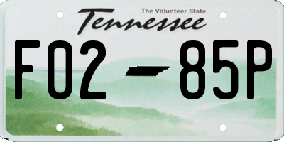 TN license plate F0285P