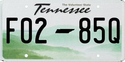 TN license plate F0285Q