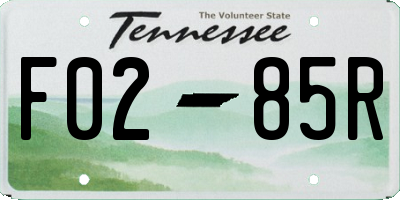 TN license plate F0285R