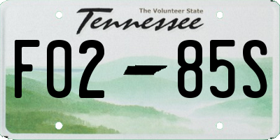 TN license plate F0285S