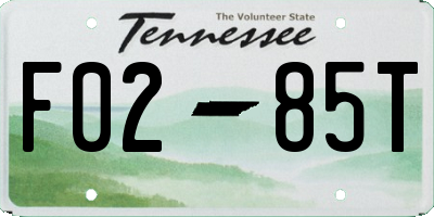 TN license plate F0285T