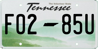 TN license plate F0285U