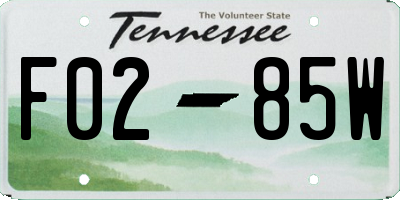 TN license plate F0285W