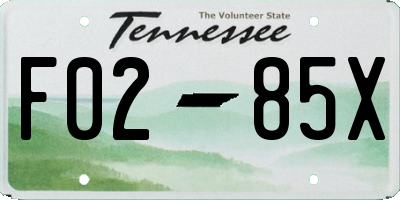 TN license plate F0285X