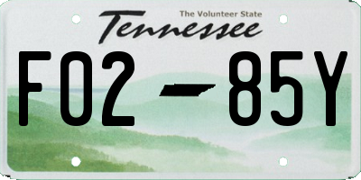 TN license plate F0285Y
