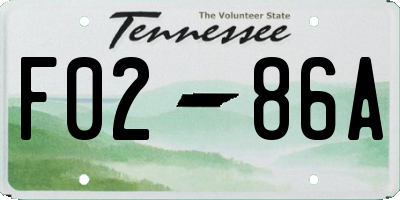 TN license plate F0286A