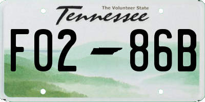 TN license plate F0286B