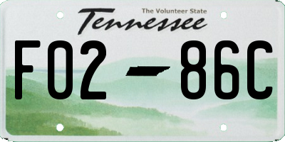 TN license plate F0286C