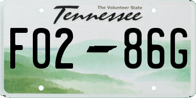 TN license plate F0286G