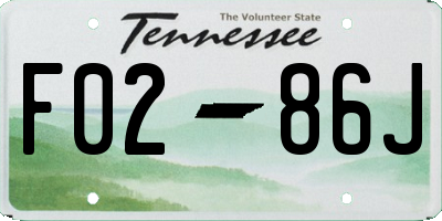 TN license plate F0286J
