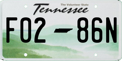 TN license plate F0286N