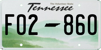 TN license plate F0286O