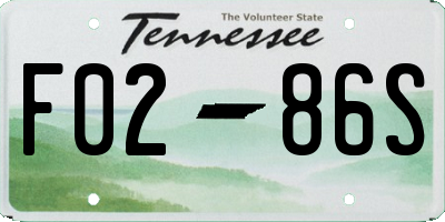 TN license plate F0286S