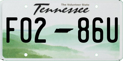 TN license plate F0286U