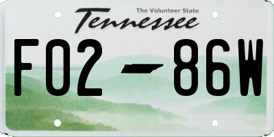 TN license plate F0286W