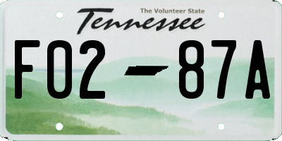 TN license plate F0287A