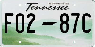 TN license plate F0287C