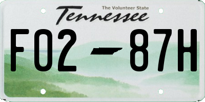 TN license plate F0287H