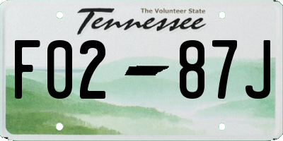 TN license plate F0287J