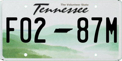 TN license plate F0287M