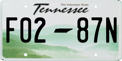 TN license plate F0287N