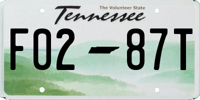 TN license plate F0287T