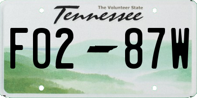 TN license plate F0287W