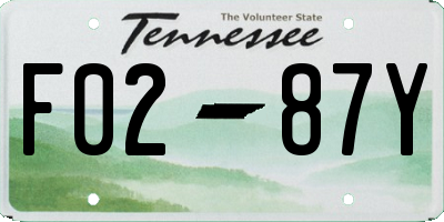 TN license plate F0287Y