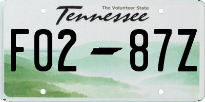 TN license plate F0287Z