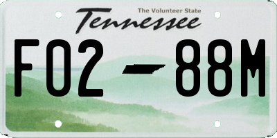 TN license plate F0288M