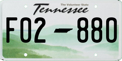 TN license plate F0288O