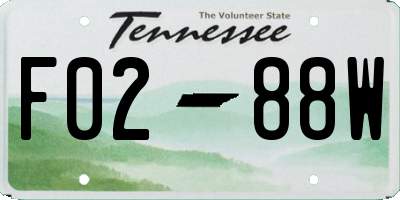 TN license plate F0288W